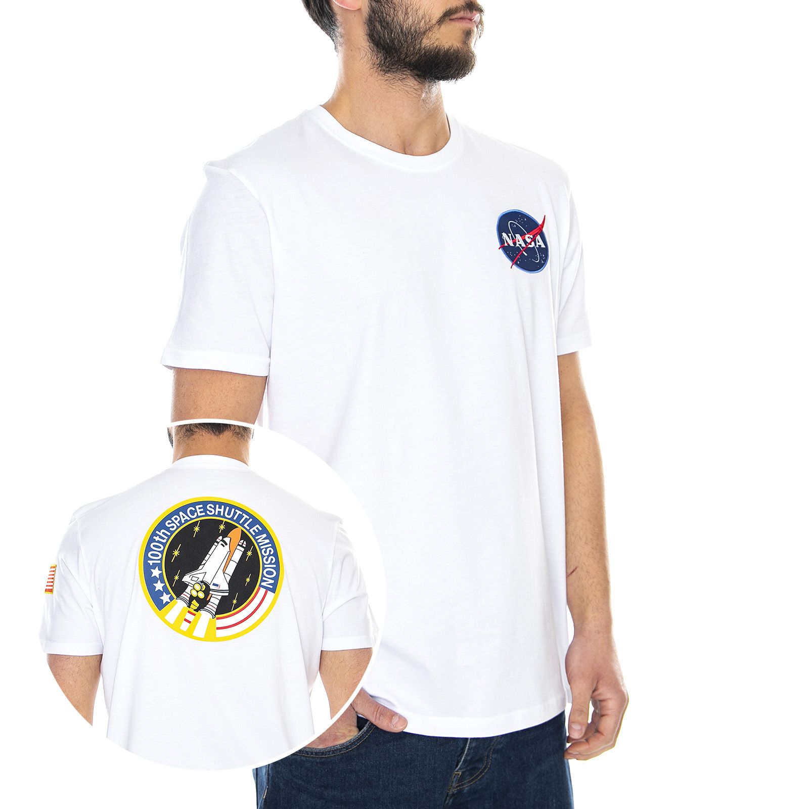 Buy Alpha T-Shirt Mens Space Shuttle on Industries White |