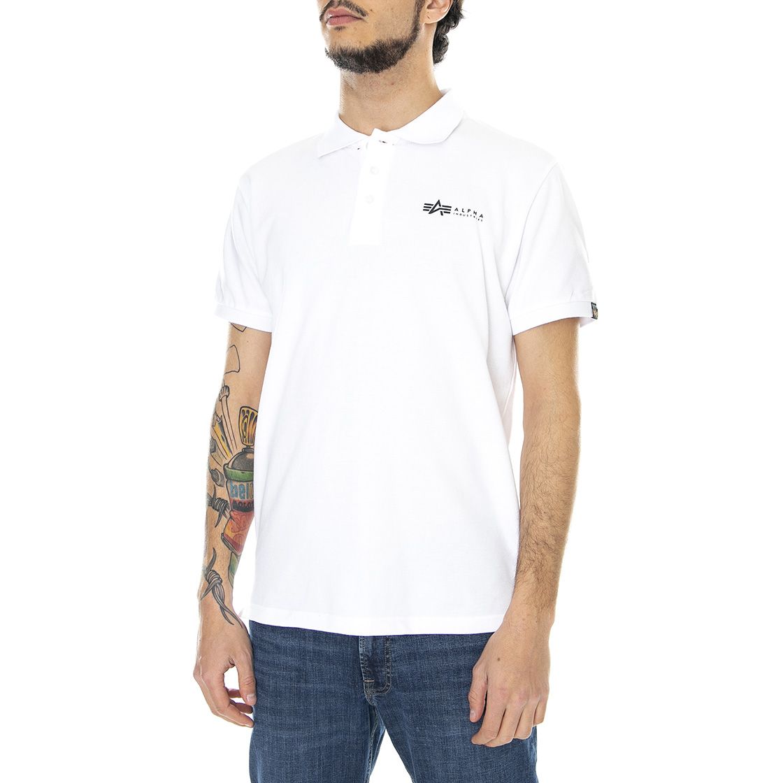 Alpha Industries Mens Basic White Polo Shirt | Buy on