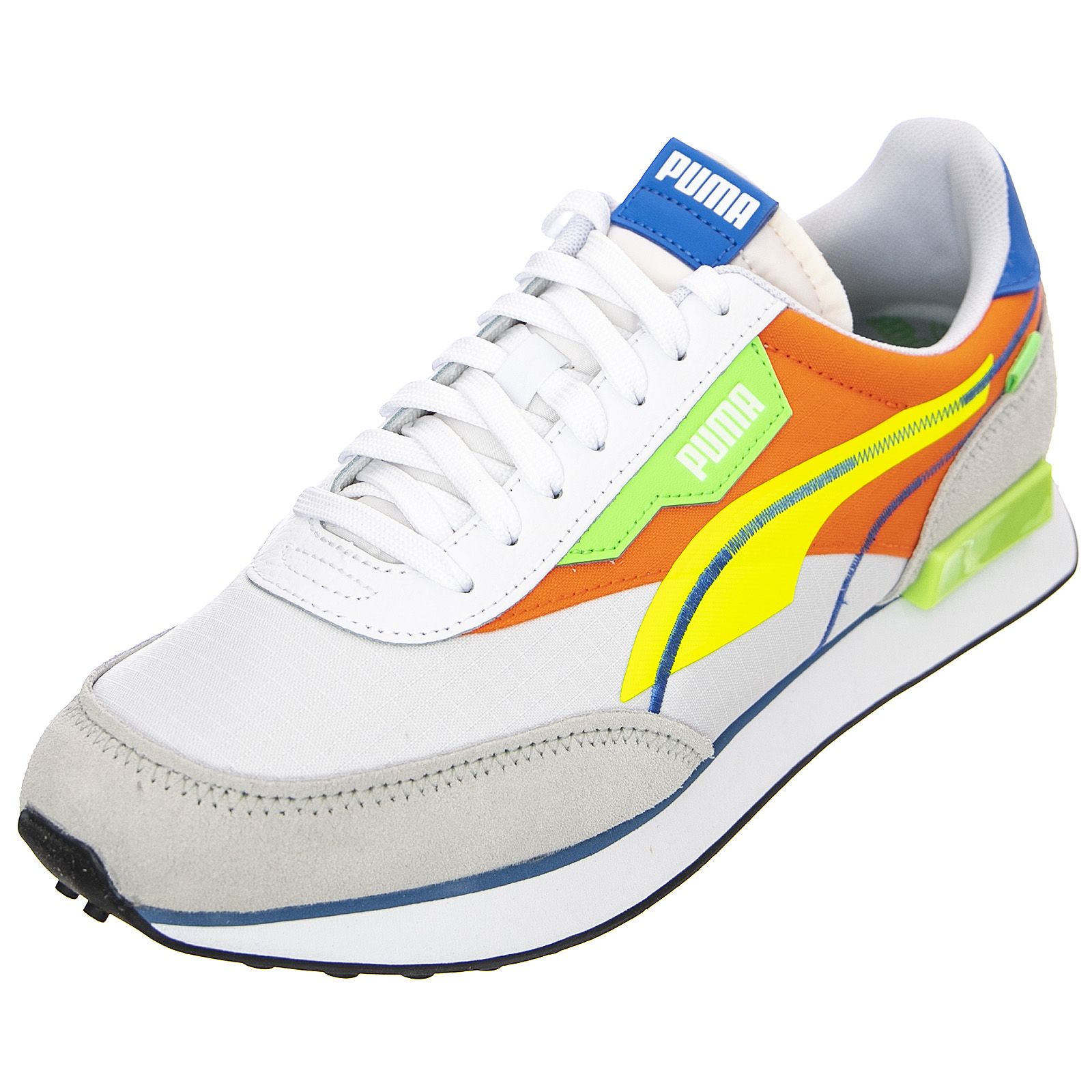 Puma Mens Future Rider Twofold Puma White Yellow Alert Carrot Shoes Buy On Londonstore It