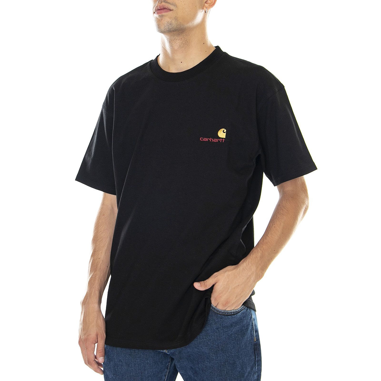 CARHARTT WIP M' S/S American Script T-Shirt Black / Gold | Buy on