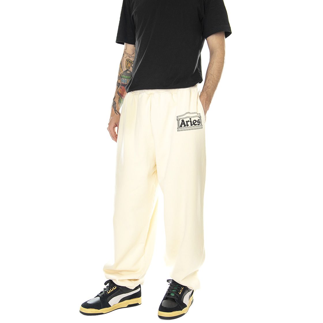 ARIES Mens Logo Premium Alabaster Pants | Buy on Londonstore.it