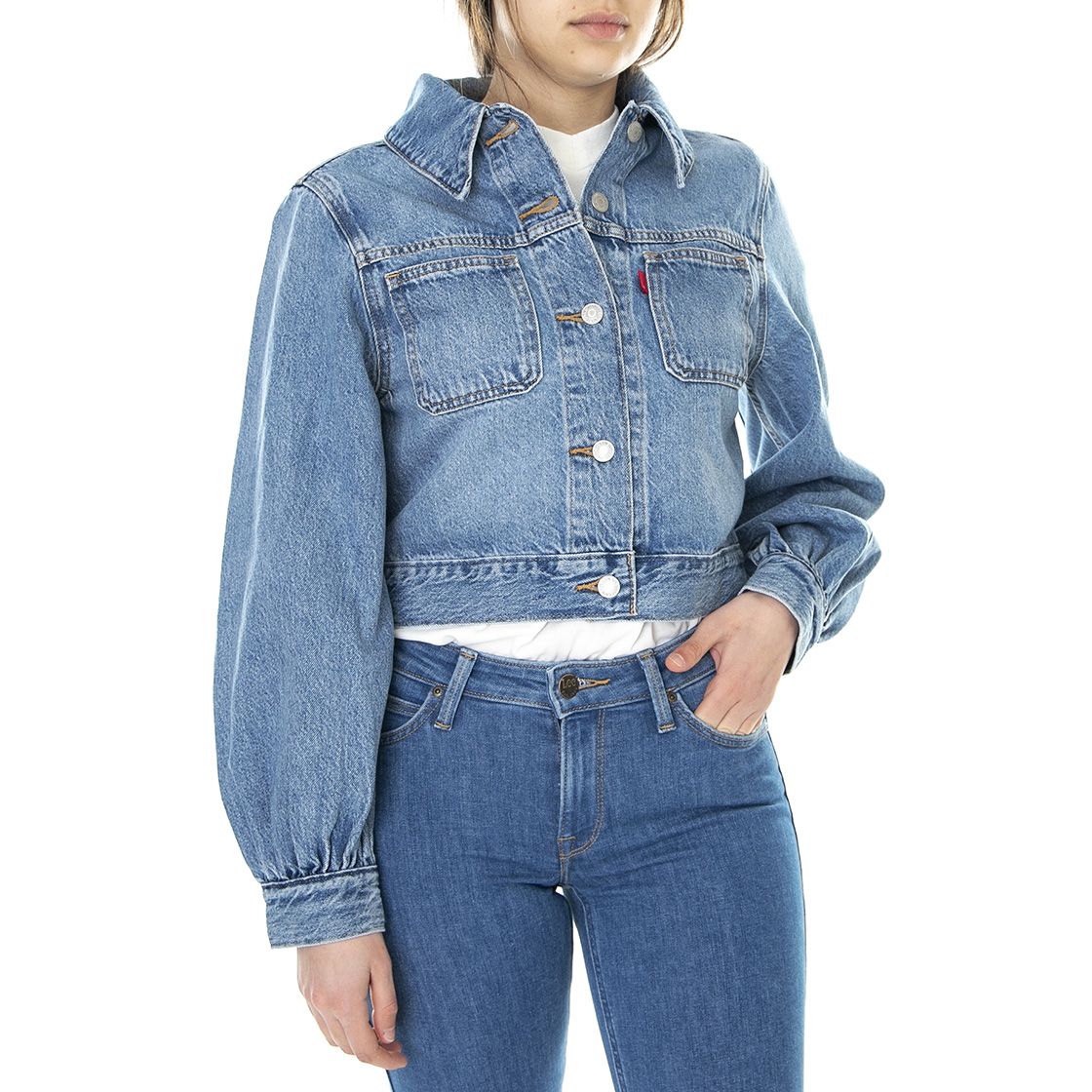 Levis Slouch Trucker Soft As Butter Mid Med Indigo / Worn In Denim Jacket |  Buy on 