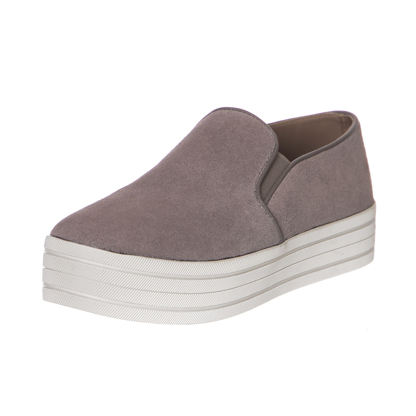 Grey suede steve madden slip ons top