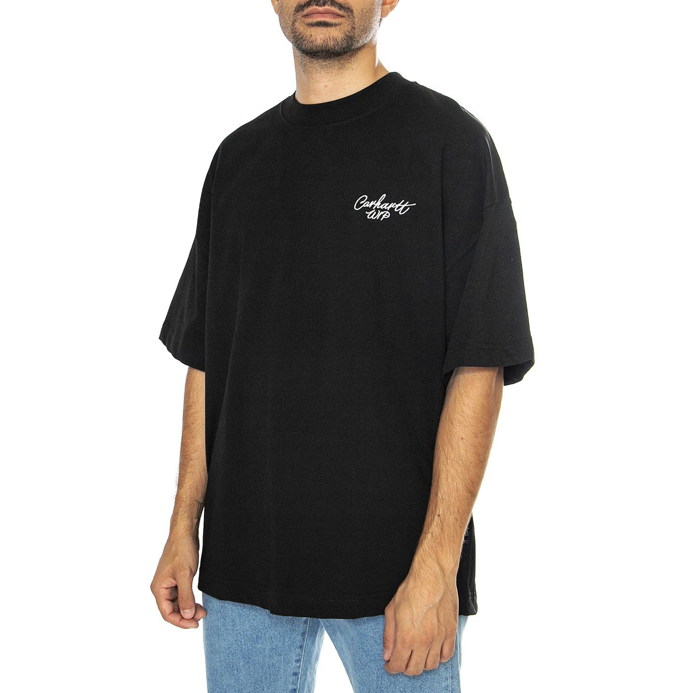 【関税&送料込】Carhartt Wip S S Signature Script T-Shirt Bl Carhartt WIP S/S Signature Script T-Shirt, Black / White