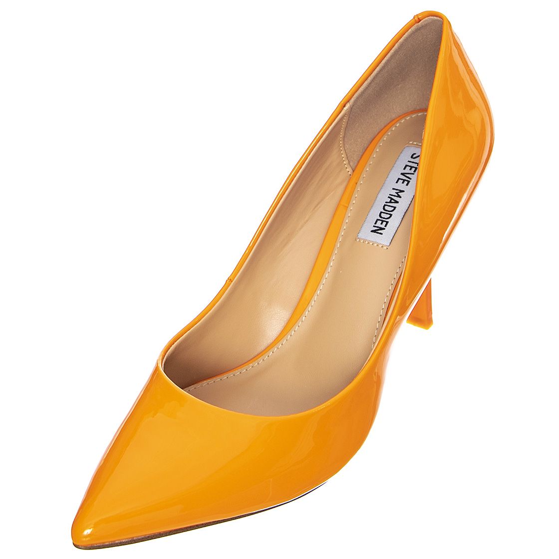 Steve Madden Womens Stanze Orange Patent Pumps Buy on Londonstore