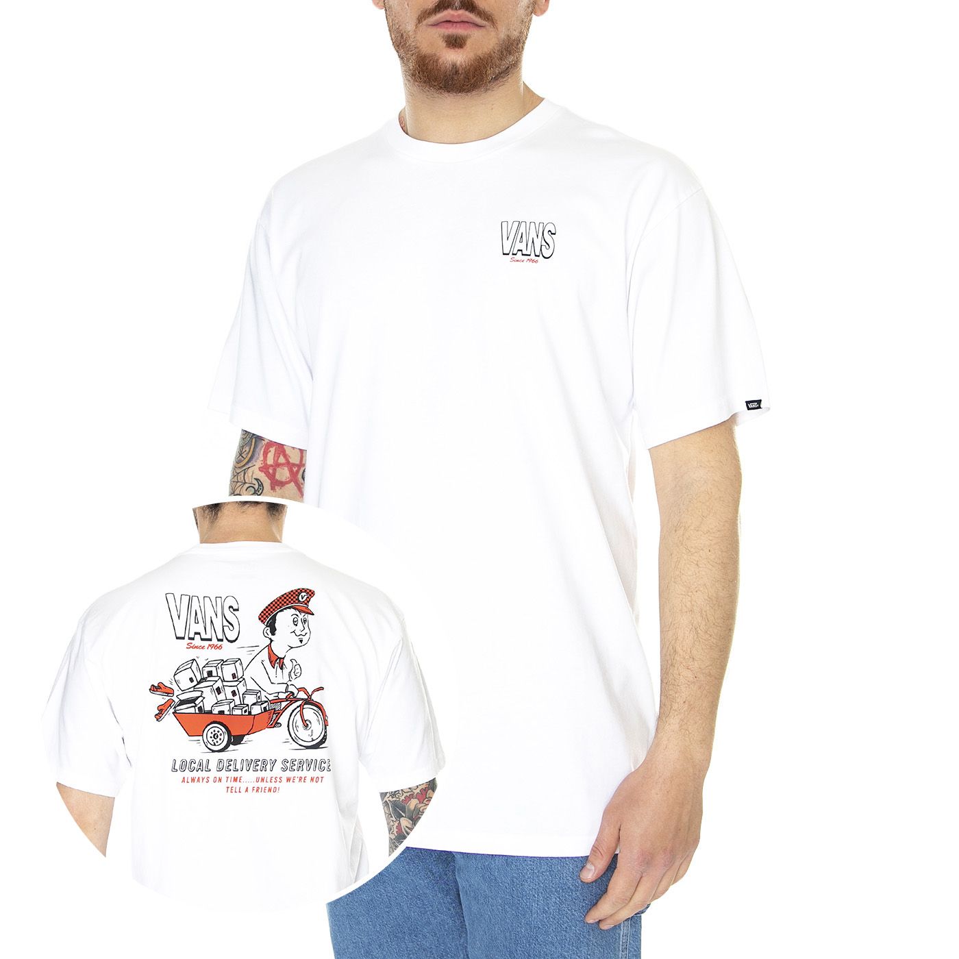 T shirt outlet vans bianca